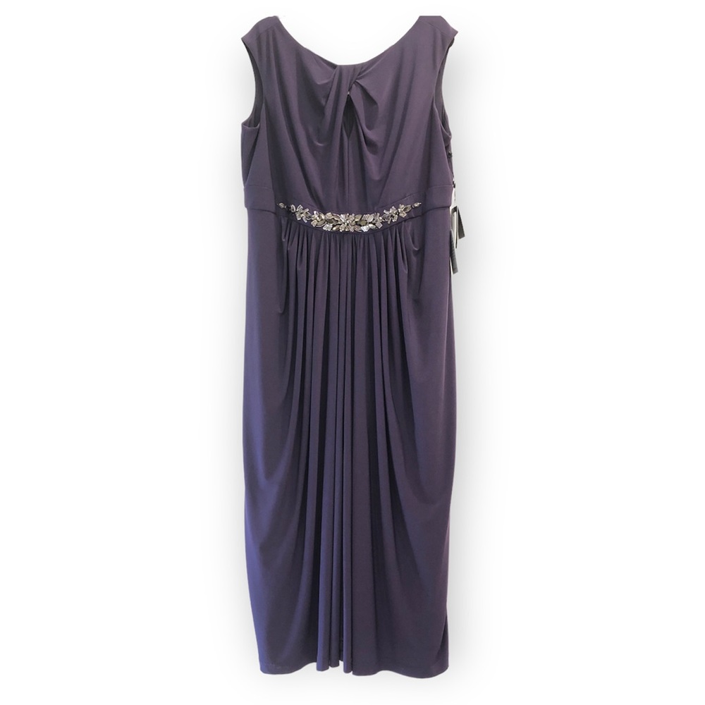 Adrianna Papell Purple Dress with Rhinestones 18W, Formal, Prom, Elegant gown